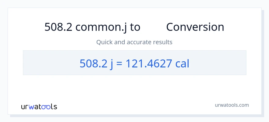 การแปลง 508.2 จูล เป็น แคลอรี่