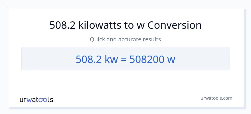 Conversió de 508.2 quilowatts a watts