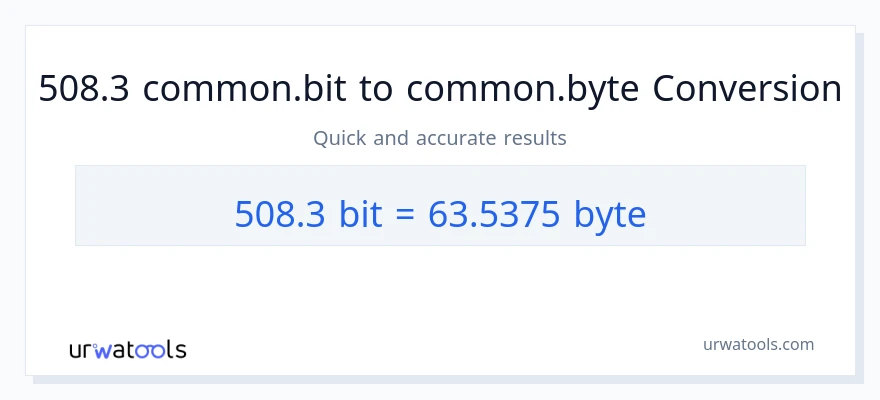 التحويل من 508.3 Bits إلى Bytes