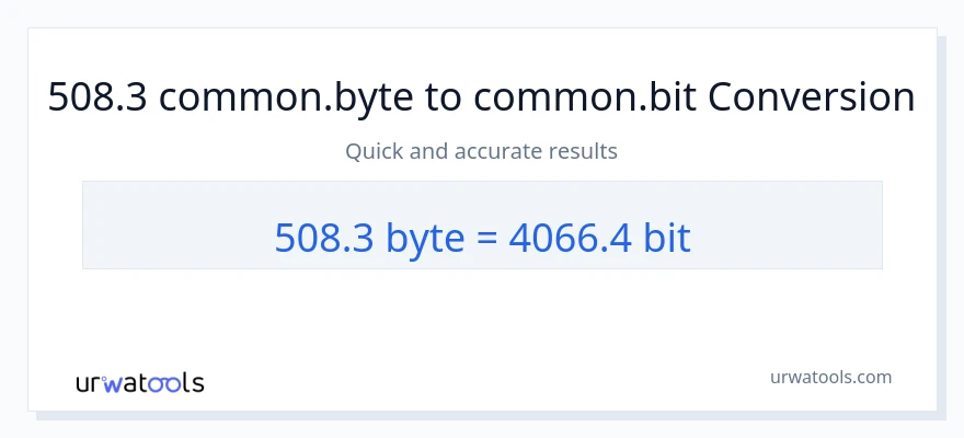 508.3 Bytes ته Bits بدلون