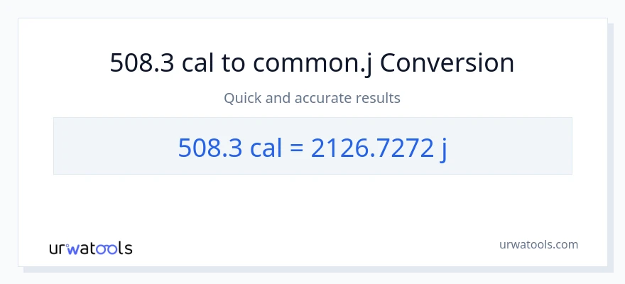 Conversió de 508.3 calories a joules