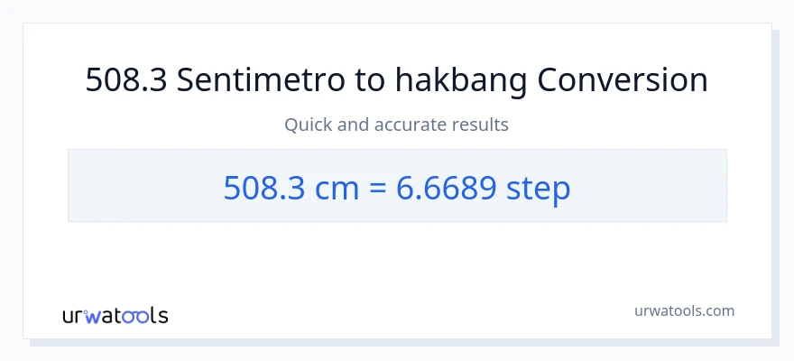 508.3 Mga Sentimetro patungong mga hakbang na conversion