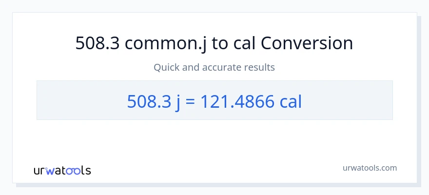 Conversió de 508.3 joules a calories
