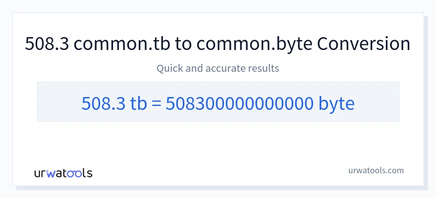 508.3 Terabytes 到 Bytes 轉換