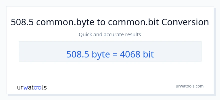 508.5 Bytes ته Bits بدلون