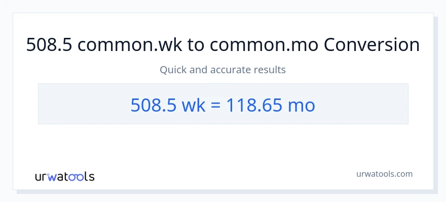 تبدیل 508.5 هفته‌ها به ماه‌ها
