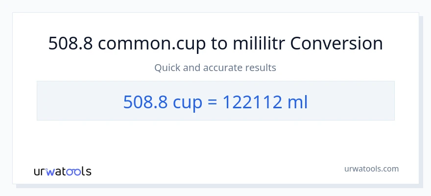 Konwersja 508.8 stan nietrzeźwy do mililitry