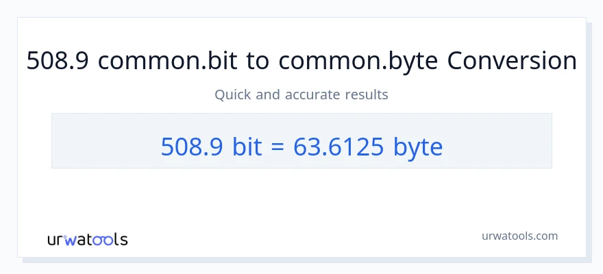 التحويل من 508.9 Bits إلى Bytes