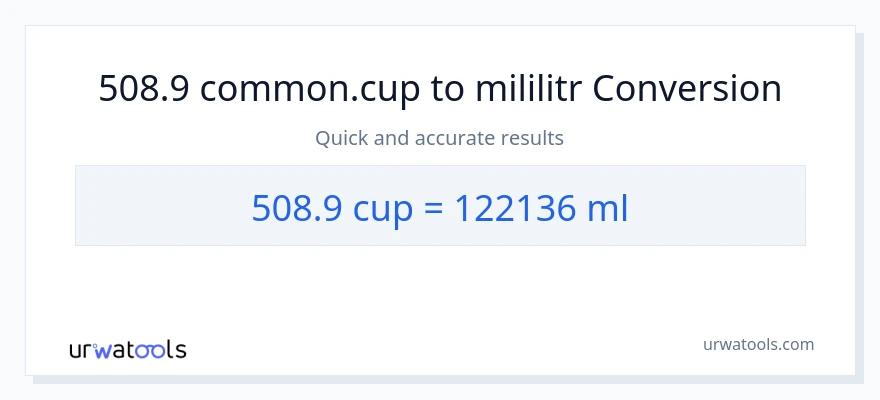 Konwersja 508.9 stan nietrzeźwy do mililitry