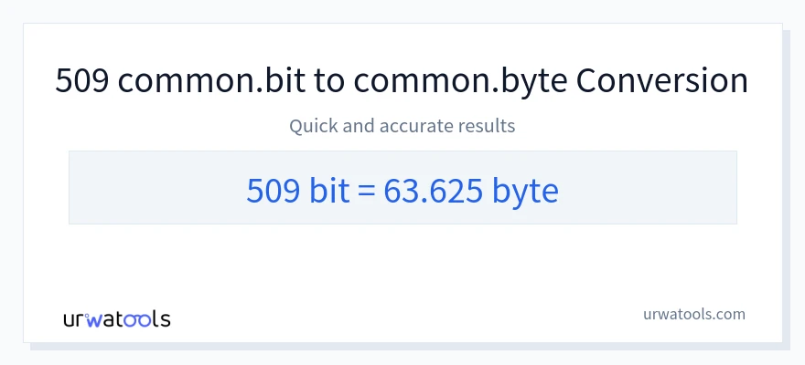 509 Bits에서 Bytes으로의 변환