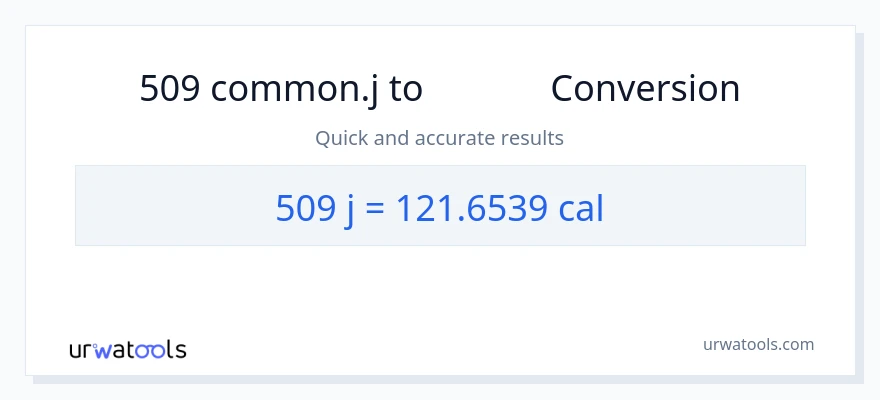 509 ജൂൾസ് ൽ നിന്ന് കലോറികൾ ലേക്ക് പരിവർത്തനം