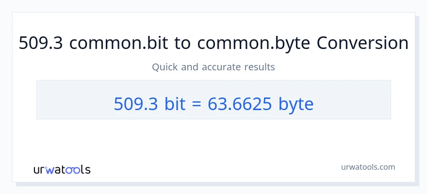 التحويل من 509.3 Bits إلى Bytes