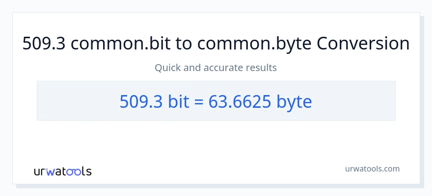 509.3 Bits से Bytes रूपांतरण