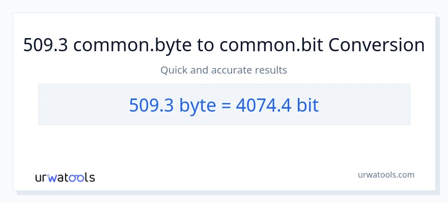 509.3 Bytes இலிருந்து Bits வரை மாற்றம்