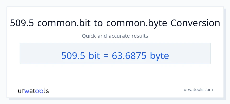 التحويل من 509.5 Bits إلى Bytes