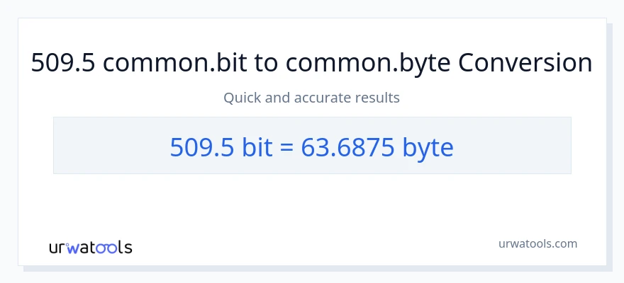 509.5 Bits बाट Bytes सम्म रूपान्तरण