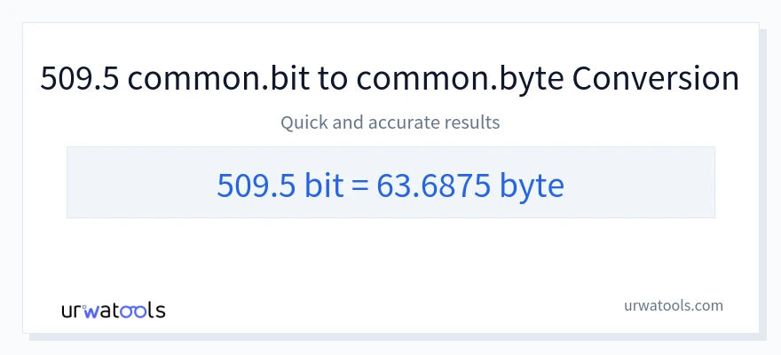 509.5 Bits 到 Bytes 轉換