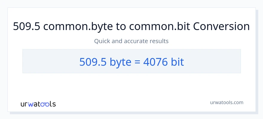 509.5 Bytes naar Bits conversie