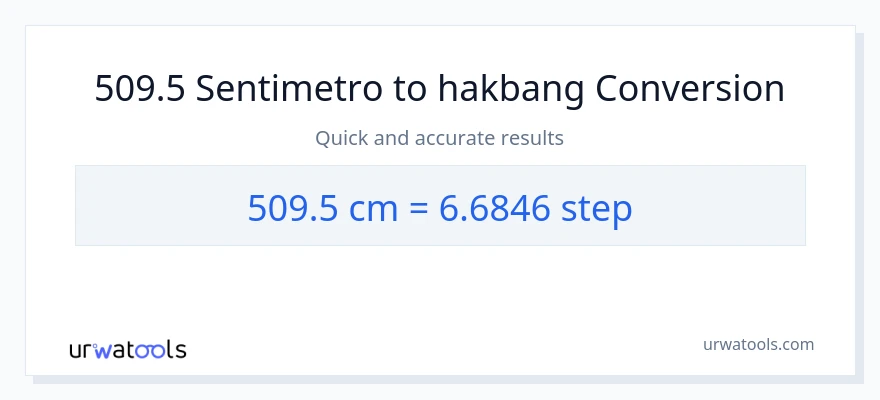 509.5 Mga Sentimetro patungong mga hakbang na conversion