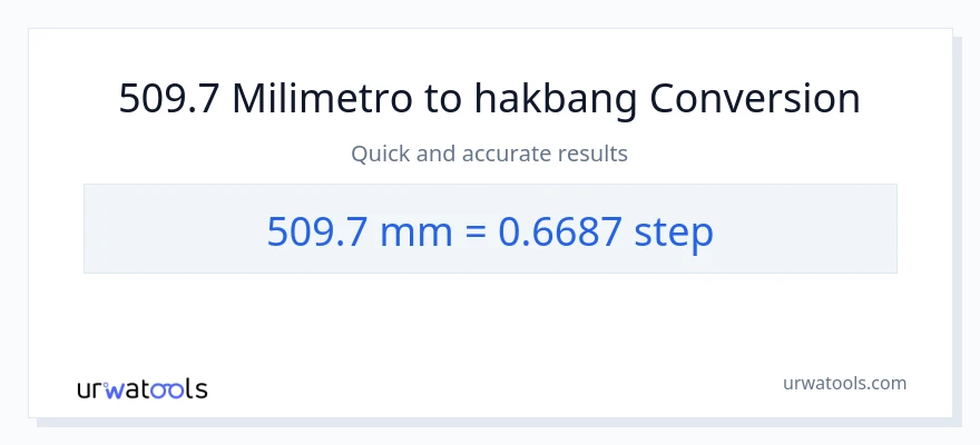 509.7 milimetro patungong mga hakbang na conversion