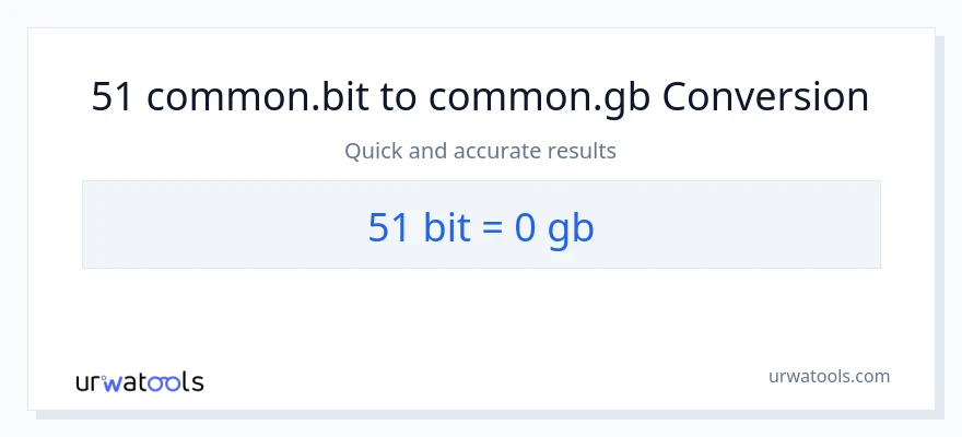 51 Bits patungong Gigabytes na conversion
