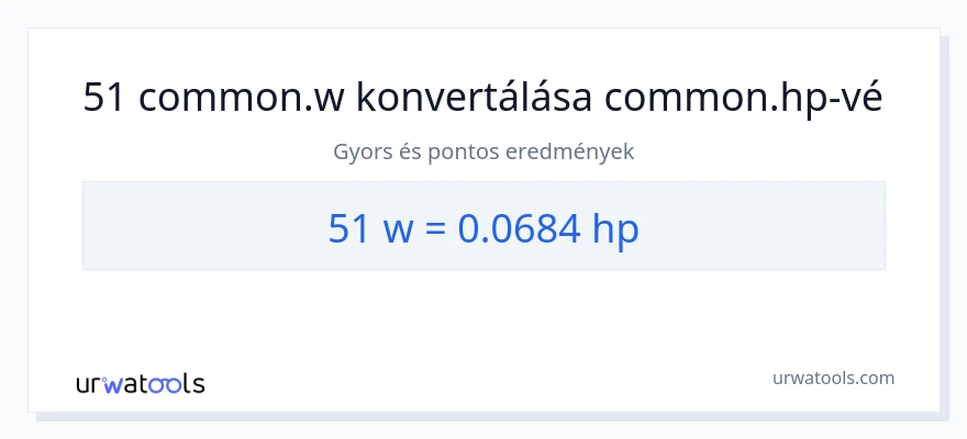 51 watt - lóerő konverzió
