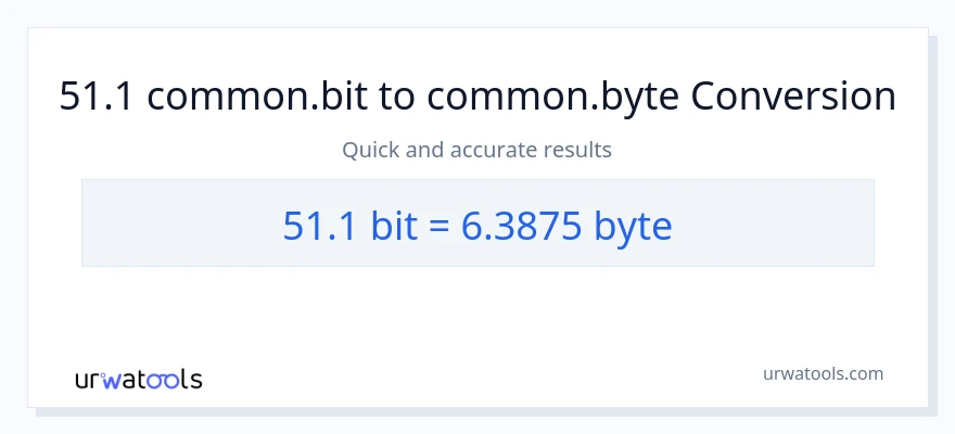 Conversion 51.1 Bits vers Bytes