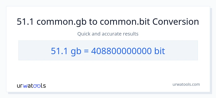 51.1 Gigabytes ൽ നിന്ന് Bits ലേക്ക് പരിവർത്തനം