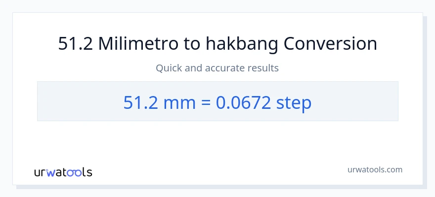 51.2 milimetro patungong mga hakbang na conversion