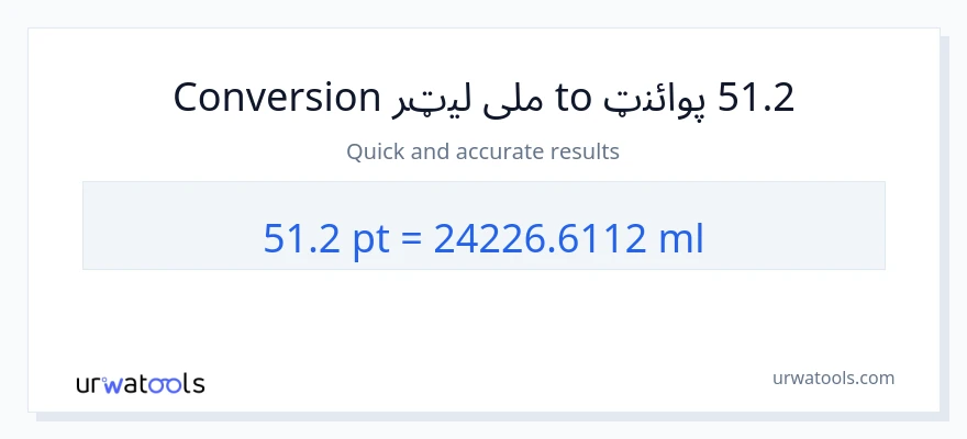 51.2 Pints ته ملی لیټرونه بدلون