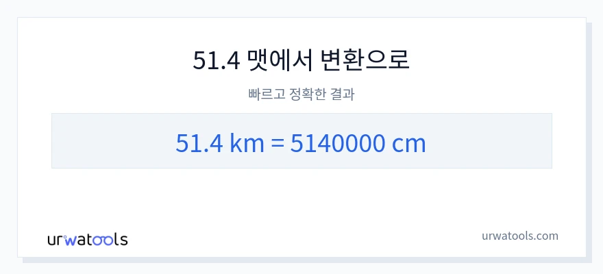 51.4 킬로미터에서 센티미터으로의 변환