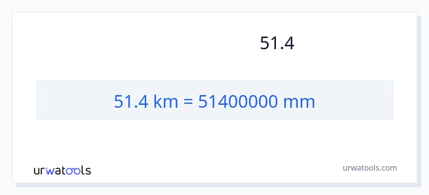 تبدیل 51.4 کیلومتر به میلی‌متر
