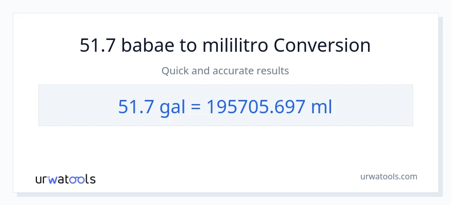 51.7 Mga galon patungong mga mililitro na conversion