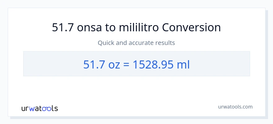 51.7 Mga onsa patungong mga mililitro na conversion