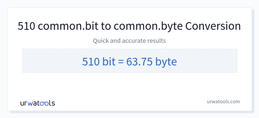 510 Bits에서 Bytes으로의 변환