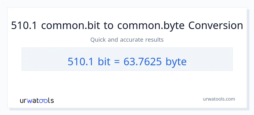 التحويل من 510.1 Bits إلى Bytes