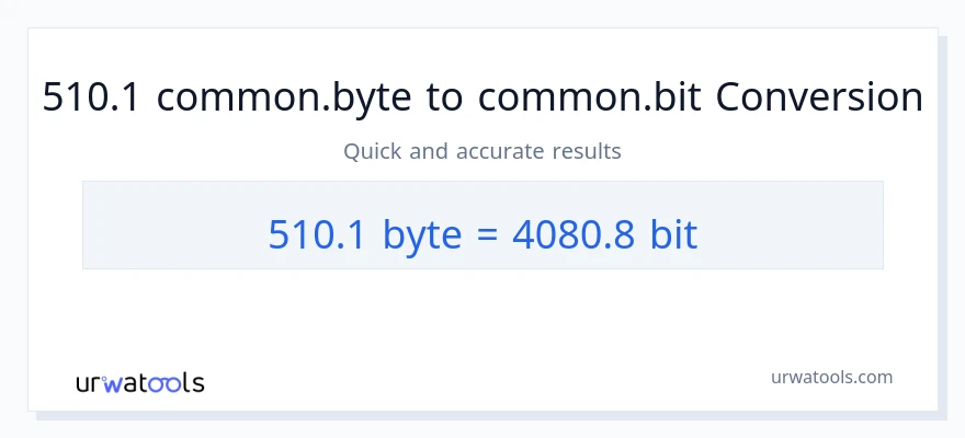 التحويل من 510.1 Bytes إلى Bits