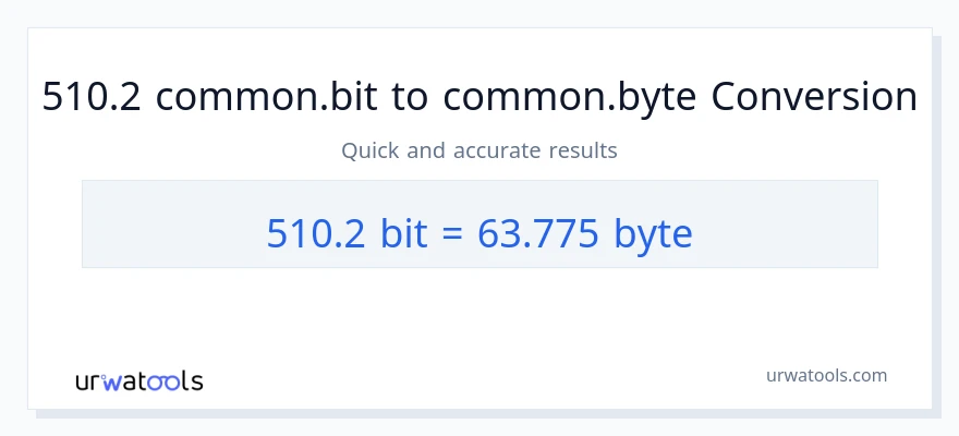 التحويل من 510.2 Bits إلى Bytes