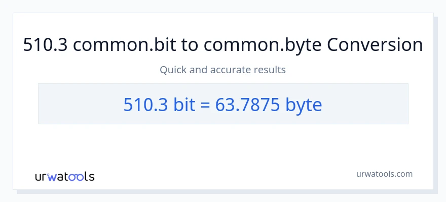 510.3 Bits से Bytes रूपांतरण