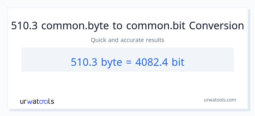التحويل من 510.3 Bytes إلى Bits