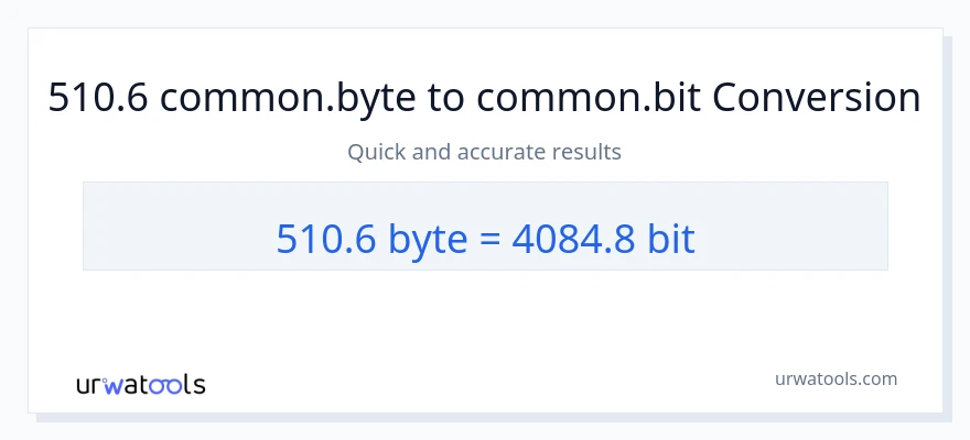 510.6 Bytes ته Bits بدلون