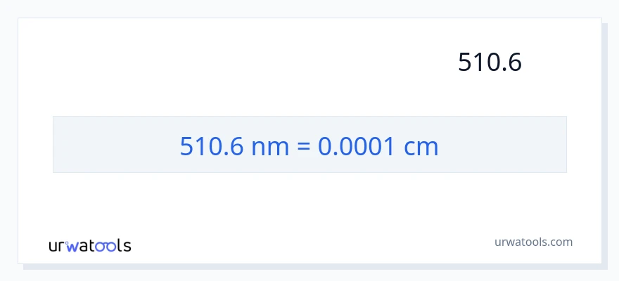 تبدیل 510.6 نانومتر به سانتی‌متر