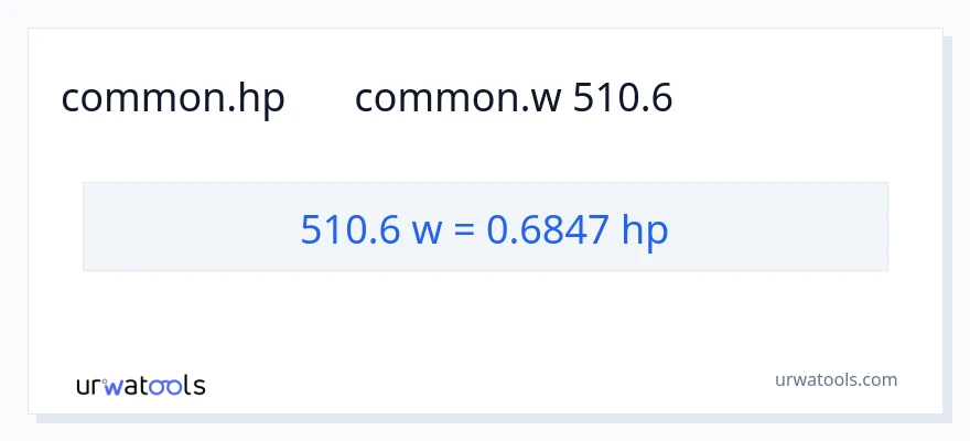تبدیل 510.6 وات به اسب بخار