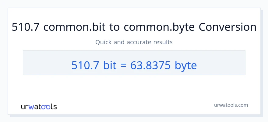 التحويل من 510.7 Bits إلى Bytes