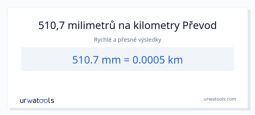 Konverze z milimetry na kilometry: 510.7