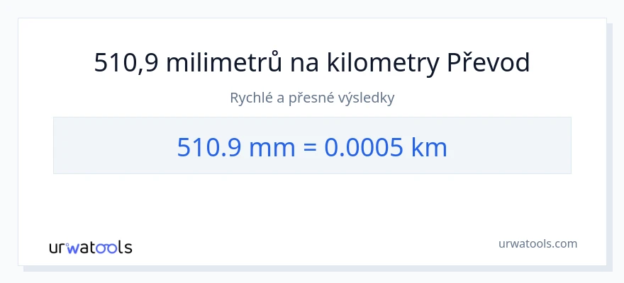 Konverze z milimetry na kilometry: 510.9