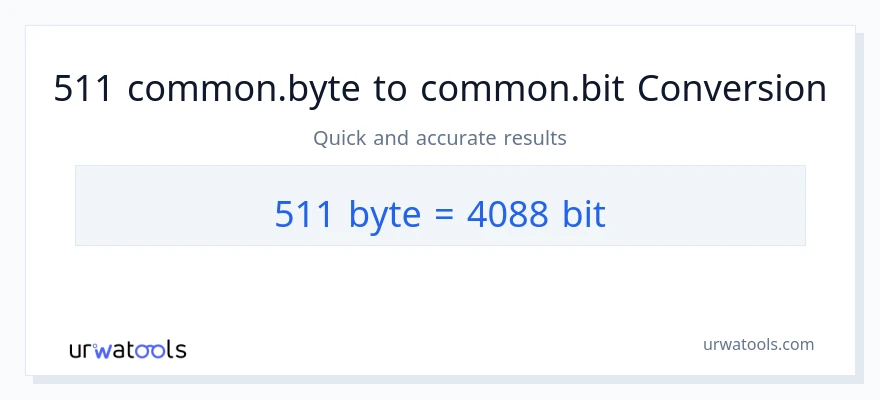 التحويل من 511 Bytes إلى Bits