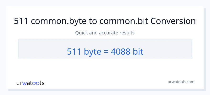 511 Bytes ته Bits بدلون