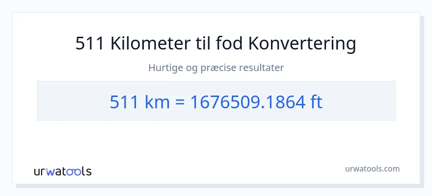 511 kilometer til Fødder konvertering