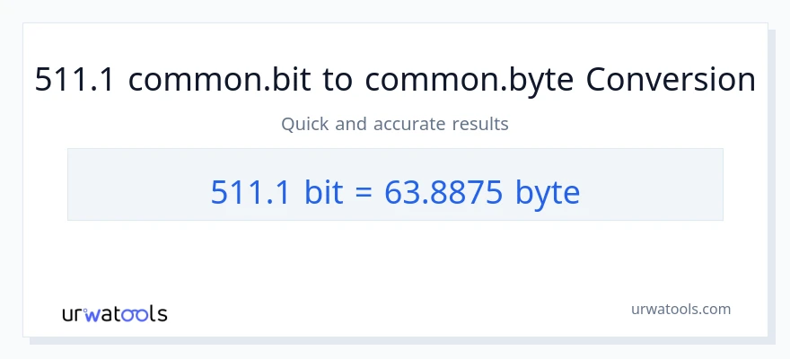 التحويل من 511.1 Bits إلى Bytes